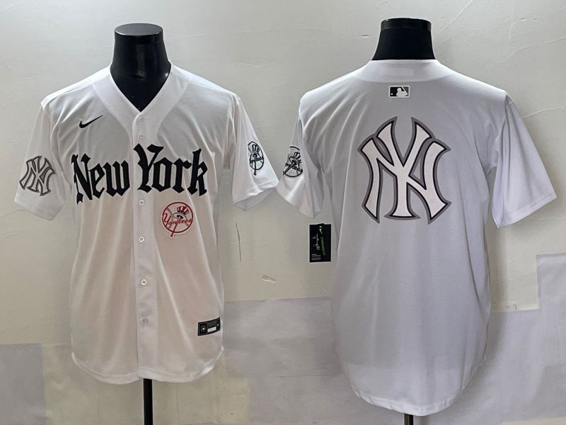 Men 2025 New York Yankees Blank White Five generations Joint Name Nike MLB Jersey style 91